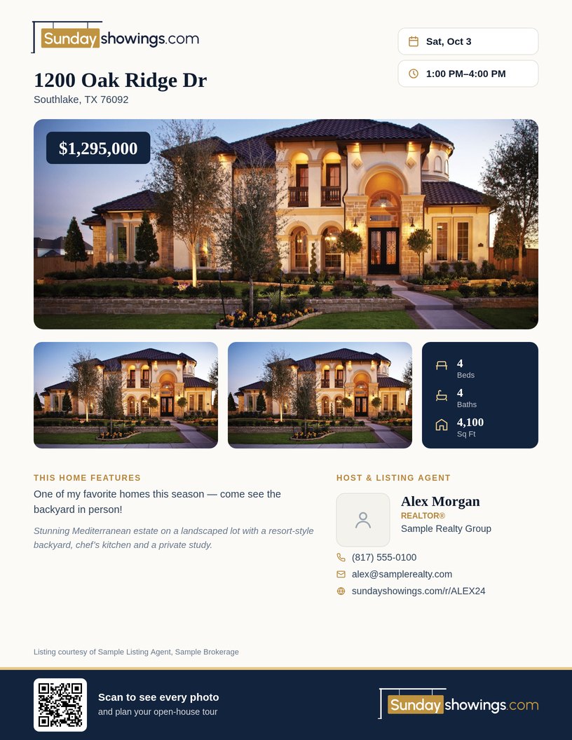 Example open house flyer